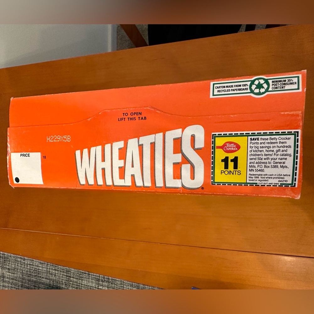 Collectible Redskins 1992 Super Bowl Wheaties Cereal Box, NEW - Picture 4 of 5